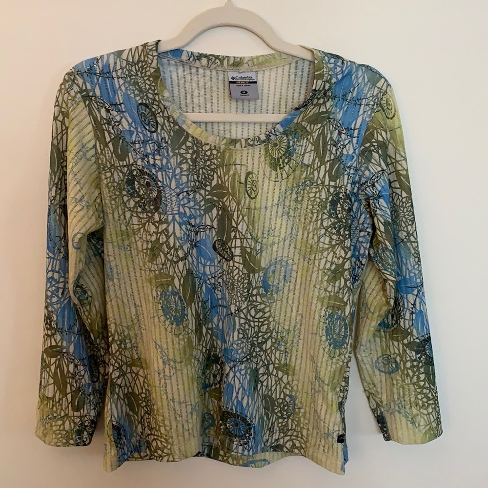 Columbia sportswear green and blue top